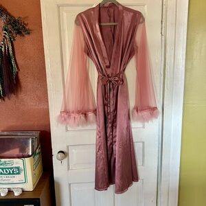 Elegant Pink Sheer Robe